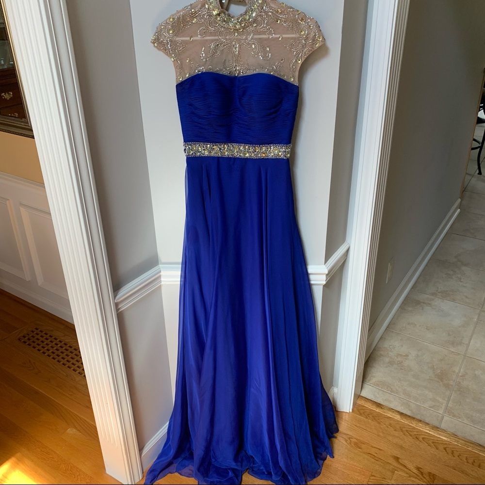 SHERRI HILL Royal Blue Formal Gown